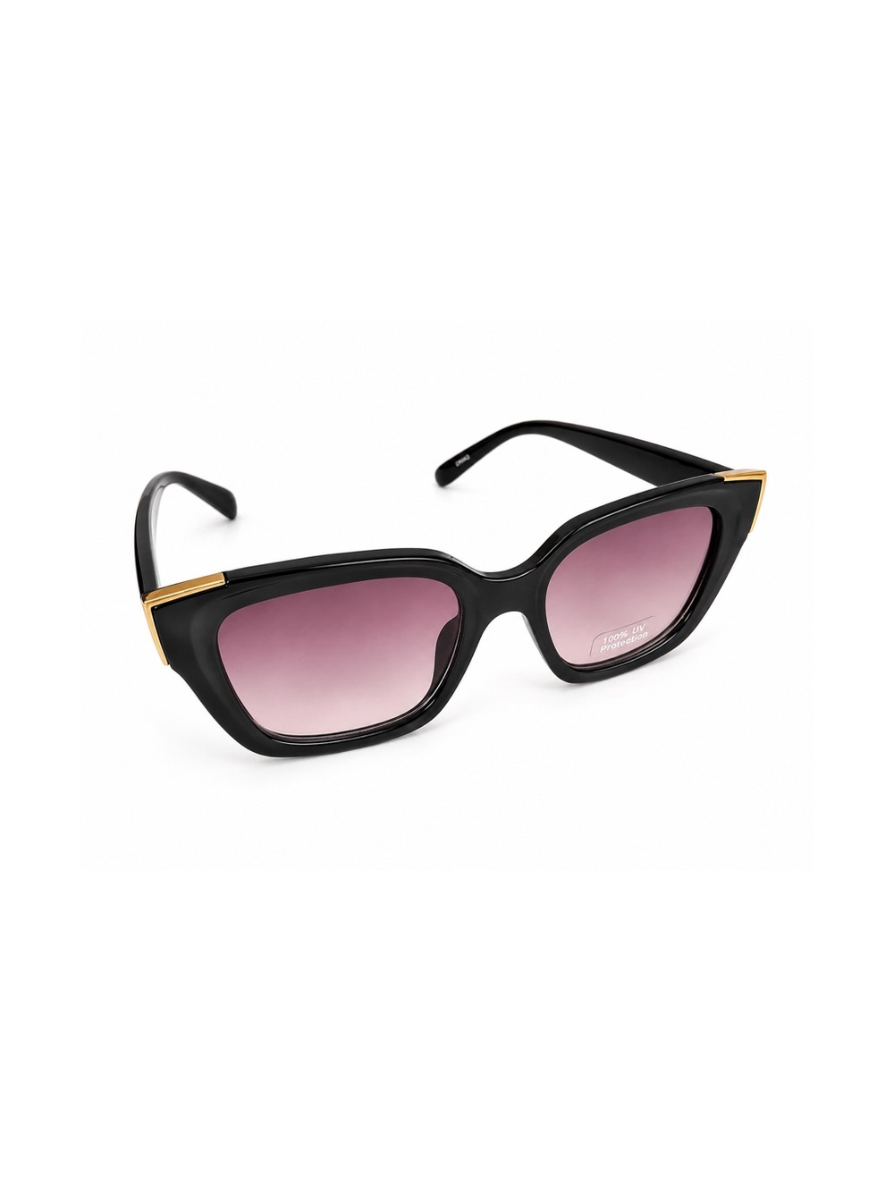 a new day Black Frame Overdized Sunglasses with Gold Cornor Accents